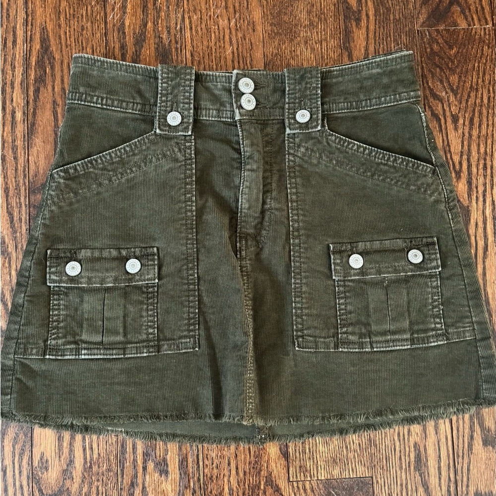 American Eagle Outfitters Dark‎ Green Corduroy Skirt